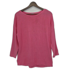 J.McLaughlin Linen Cotton Blend Sweater Womens Large Pink 3/4 Sleeve Lightweight